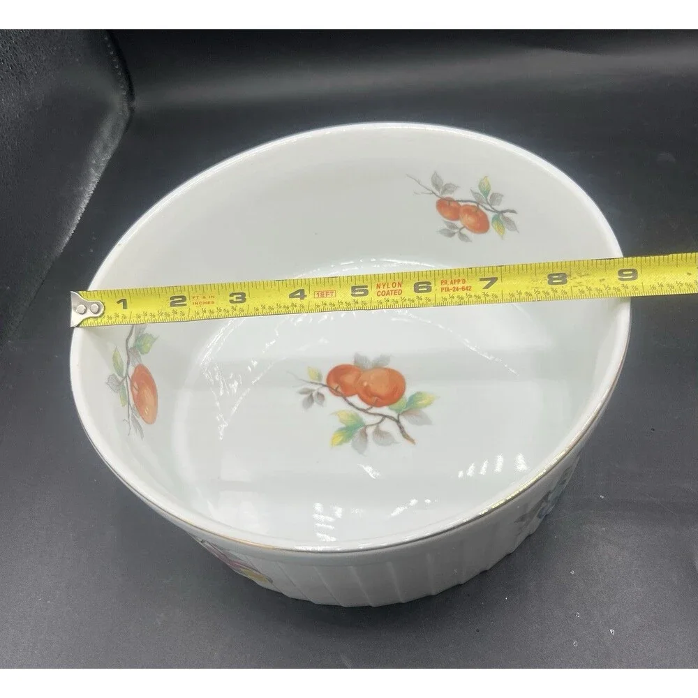 Andrea by Sadek Fruit 7531 9” Round Baker Casserole Dish Oven To Table Japan